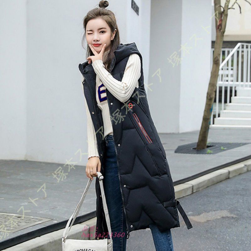 ダウンベスト レディース ベスト 無地 シンプル カジュアル ダウン レディース 防寒 暖かい 中綿 ロング丈ベスト ベスト ベスト 秋 春 冬 ベスト 保温 hax5a223360