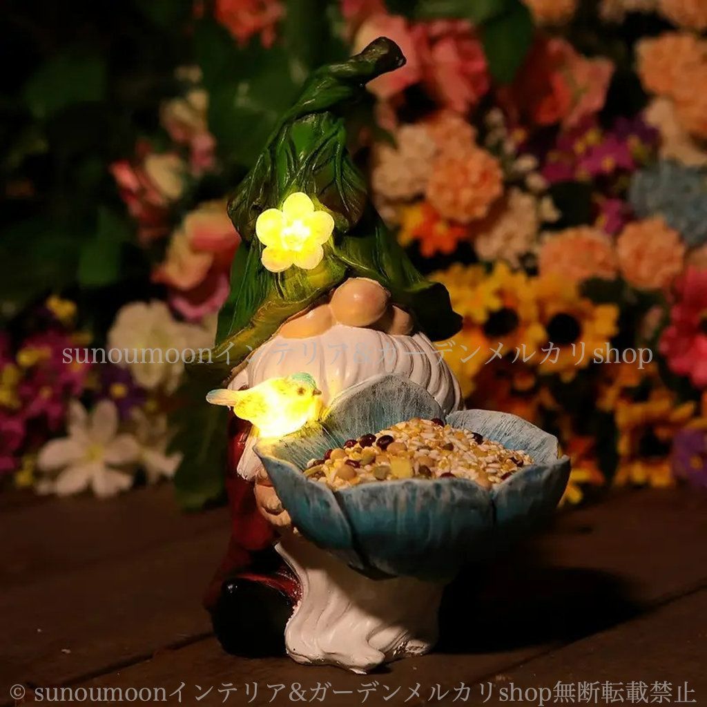おしゃれ ガーデン 4-7 庭の装飾 雑貨 小人 庭 ノーム 樹脂 お洒落 ガーデンライト エサ入れ バードフィーダー ガーデニング ソーラー インテリア 野鳥 餌 ガーデンインテリア ガーデン雑貨