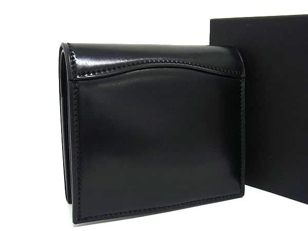 【未使用品】SHELL CORDOVAN 2 小銭入れ付き二つ折り財布 BLK □新品□未使用□ SHELL CORDOVAN シェルコードバン ホーウィン