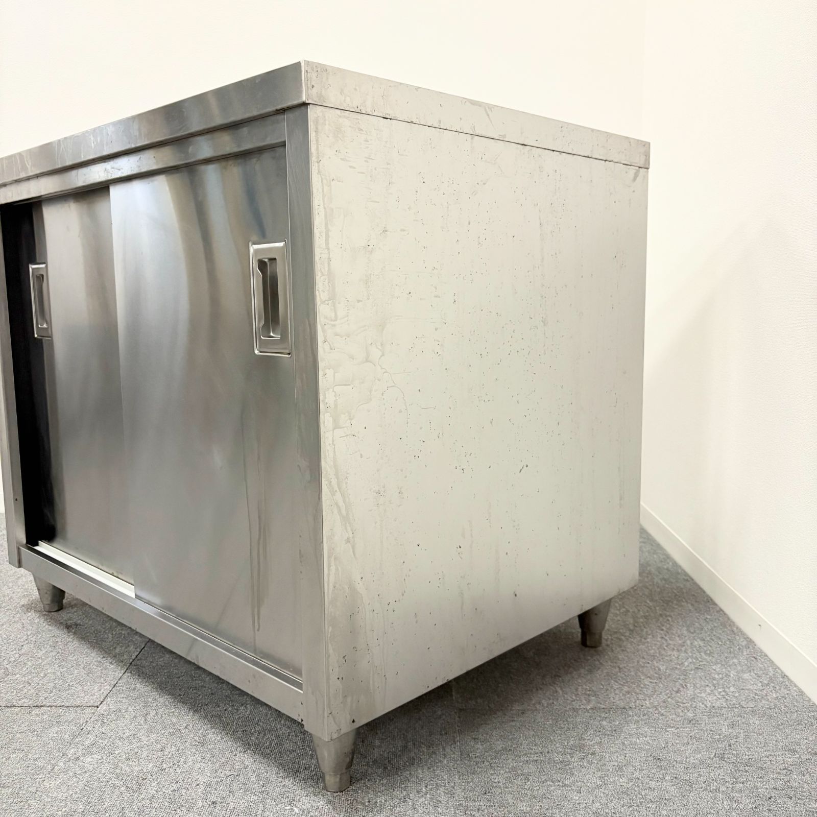 キャビネット 幅900mm×奥行675mm×高さ800mm 業務用 厨房機器 棚 台 テーブル 1482