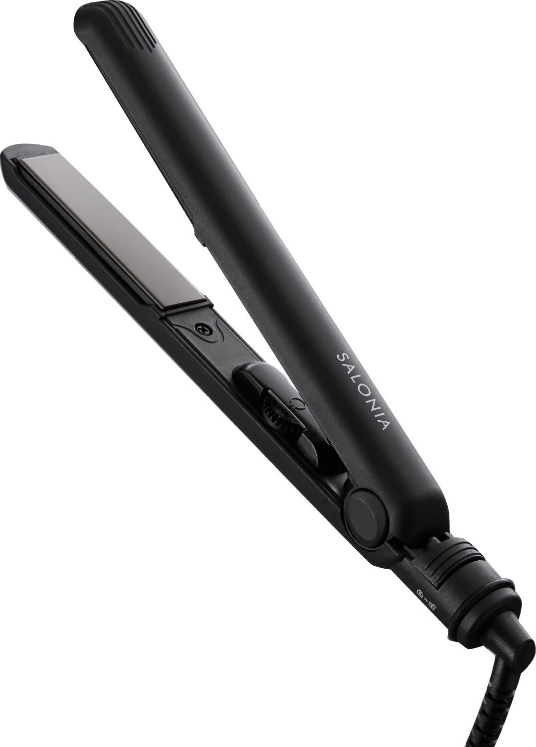 人気商品ヘアアイロン 耐熱ポーチ付 【ブラック】 ストレートアイロン SL-010SB ミニ サロニア SALONIA