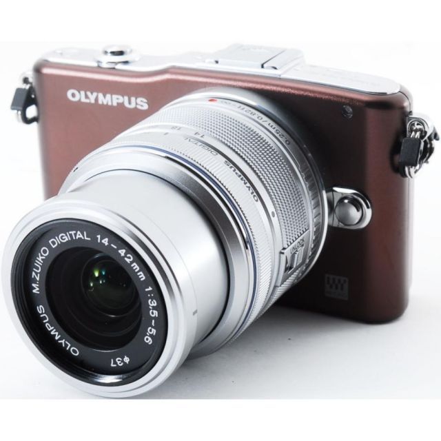 オリンパス ミラーレス OLYMPUS PEN mini E-PM1 レンズキット ブラウン 中古 新品SDカード付き 届いてすぐに使える - メルカリ