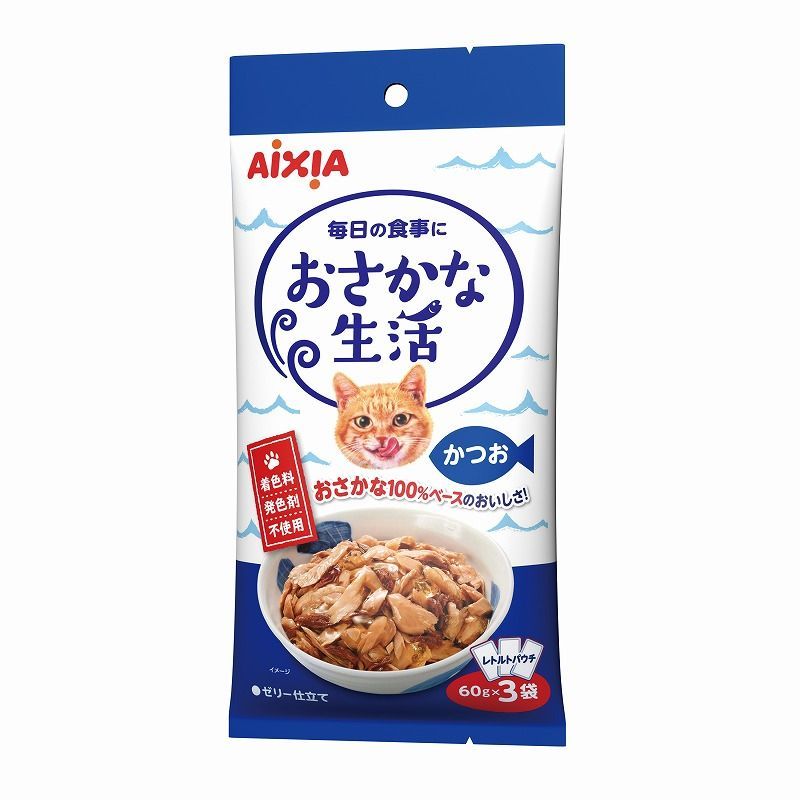 （まとめ買い）アイシア おさかな生活 かつお 180g 猫用フード 【&times;12セット】