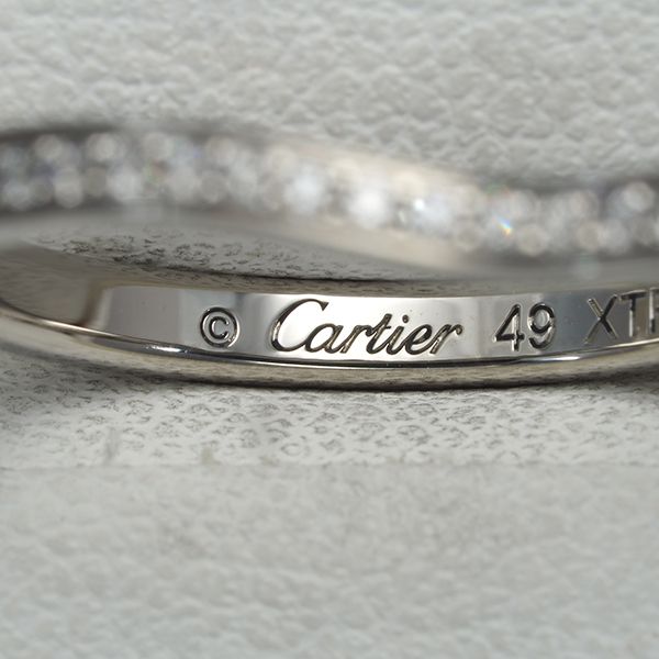 Cartier バレリーナ pt950 リング #49 保証書あり Cartier/ カルティエ バレリーナカーブ ハーフエタニティ ダイヤ
