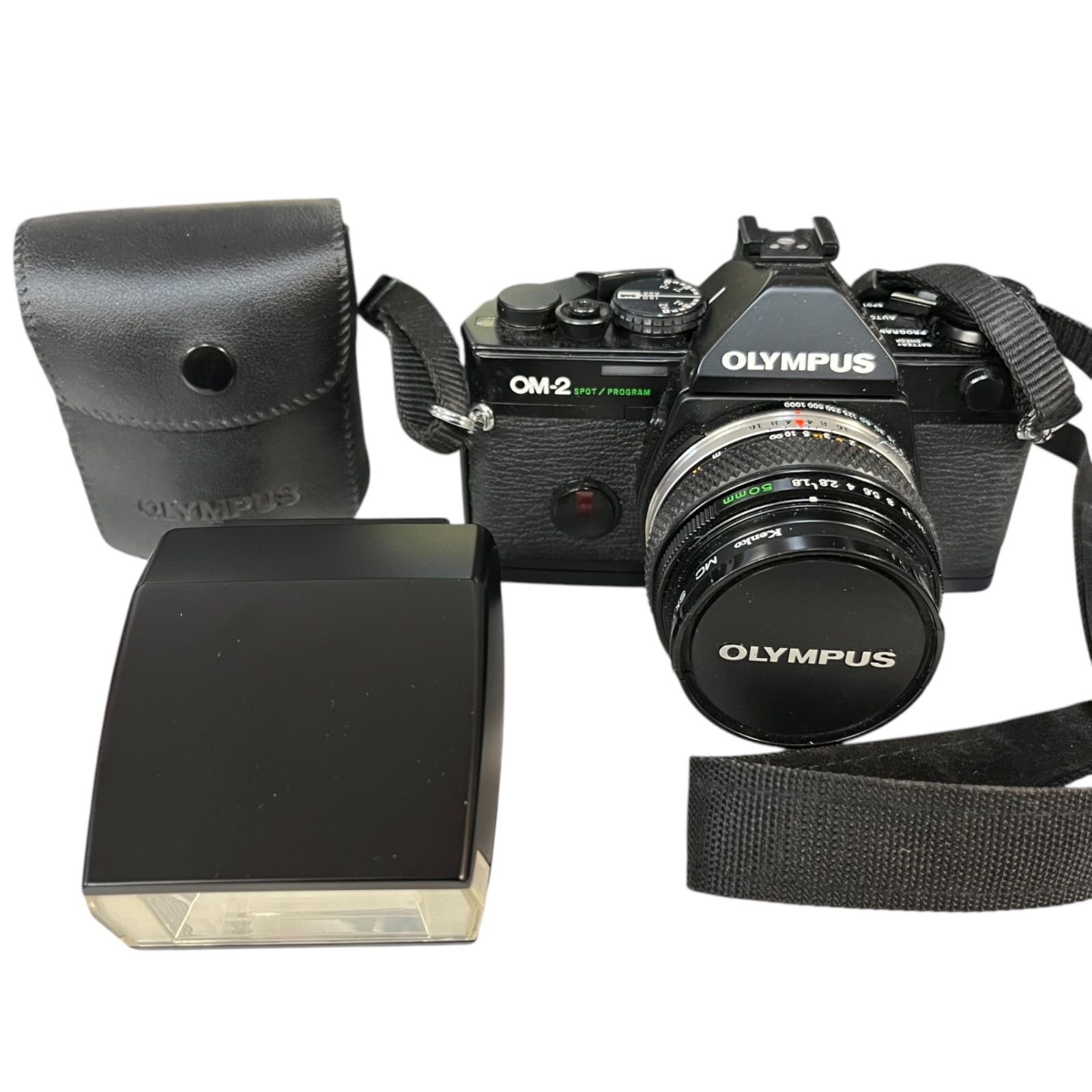 管30487 OLYMPUS オリンパス OM-2 SPOT|PROGRAM 一眼レフフィルムカメラ ＋Electronic Flash T20 カメラ用外付けフラッシュ 撮影機材 コレクション 動作未