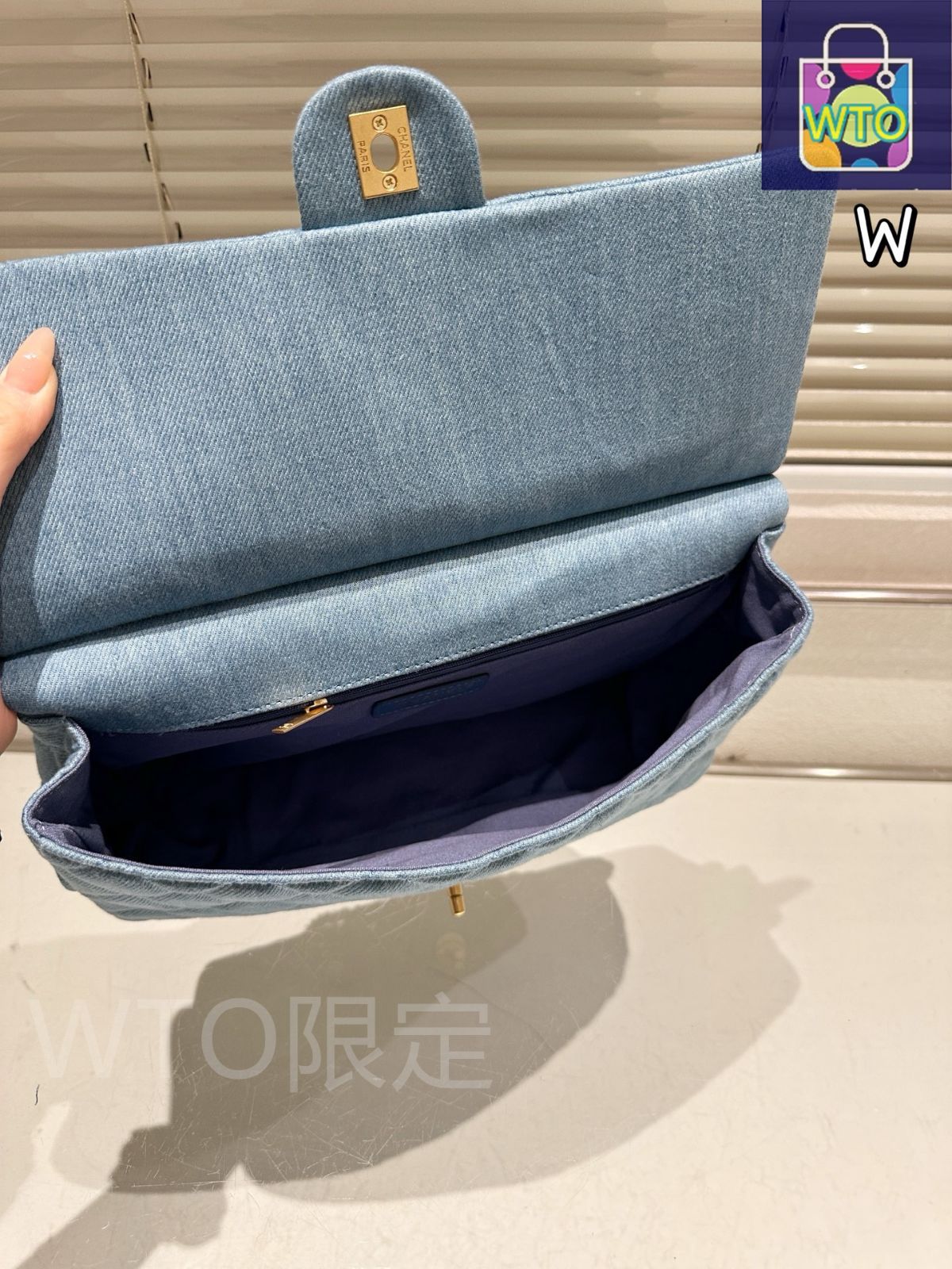 VINTAGE シャネル トレンディ ミニチェーンクラッチ ブルー BUYMA VINTAGE 中古 VINTAGE シャネル トレンディ ミニチェーン
