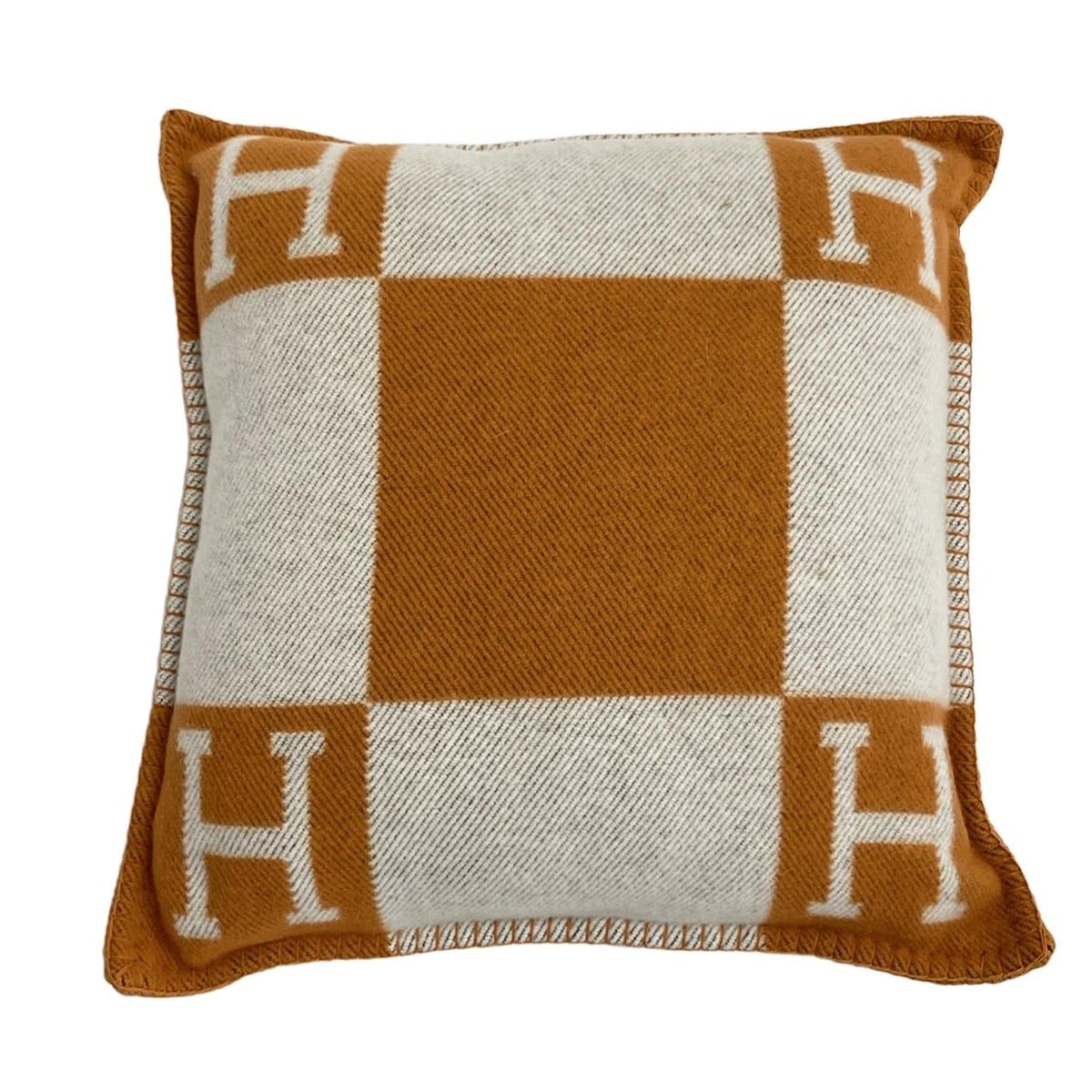 HERMES エルメス 小物 アヴァロンPM エクリュ×ポティロン クッション ウール カシミヤ