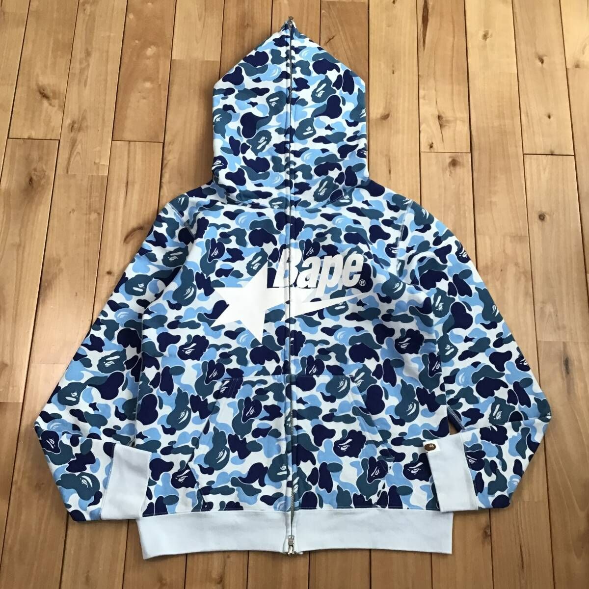 BAPE STA LOGO ABC camo Blue フルジップ パーカー レディース Sサイズ  