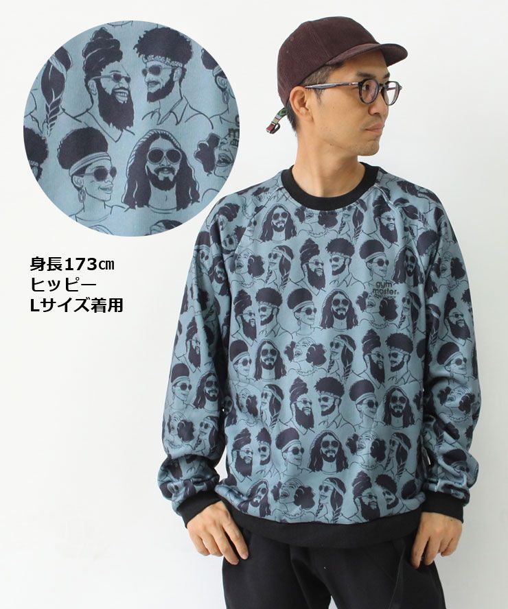 ニット フリース メンズ m l xl ジムマスター gym master ニットフリースハッピーペイントクルーネック G433718 トレーナー カットソー メンズ レディース アウトドア キャンプ 秋 冬 アウター メン