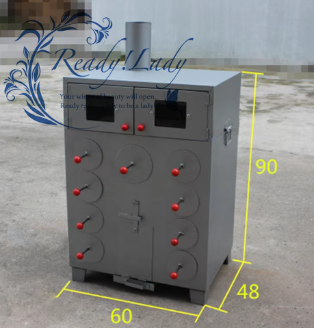 業務用焼き芋機 9 穴厚みとダブルレイヤートウモロコシグリル炭や木材ローストサツマイモオーブン機
