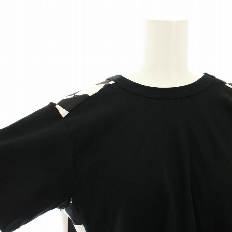 コムデギャルソン COMME des GARCONS AD2021 Tシャツ カットソー 半袖 ブロックチェック柄 XS 黒 ブラック 白 ホワイト GH-T020 /YT レディ コムデギャルソン COMME des GARCONS AD2021 Tシャツ カットソー