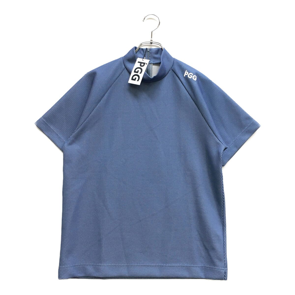 美品★PGG パーリーゲイツ 速乾半袖モックネックシャツ ライトブルー ４（M） 美品☆PGG パーリーゲイツ 速乾半袖モックネックシャツ ライトブルー