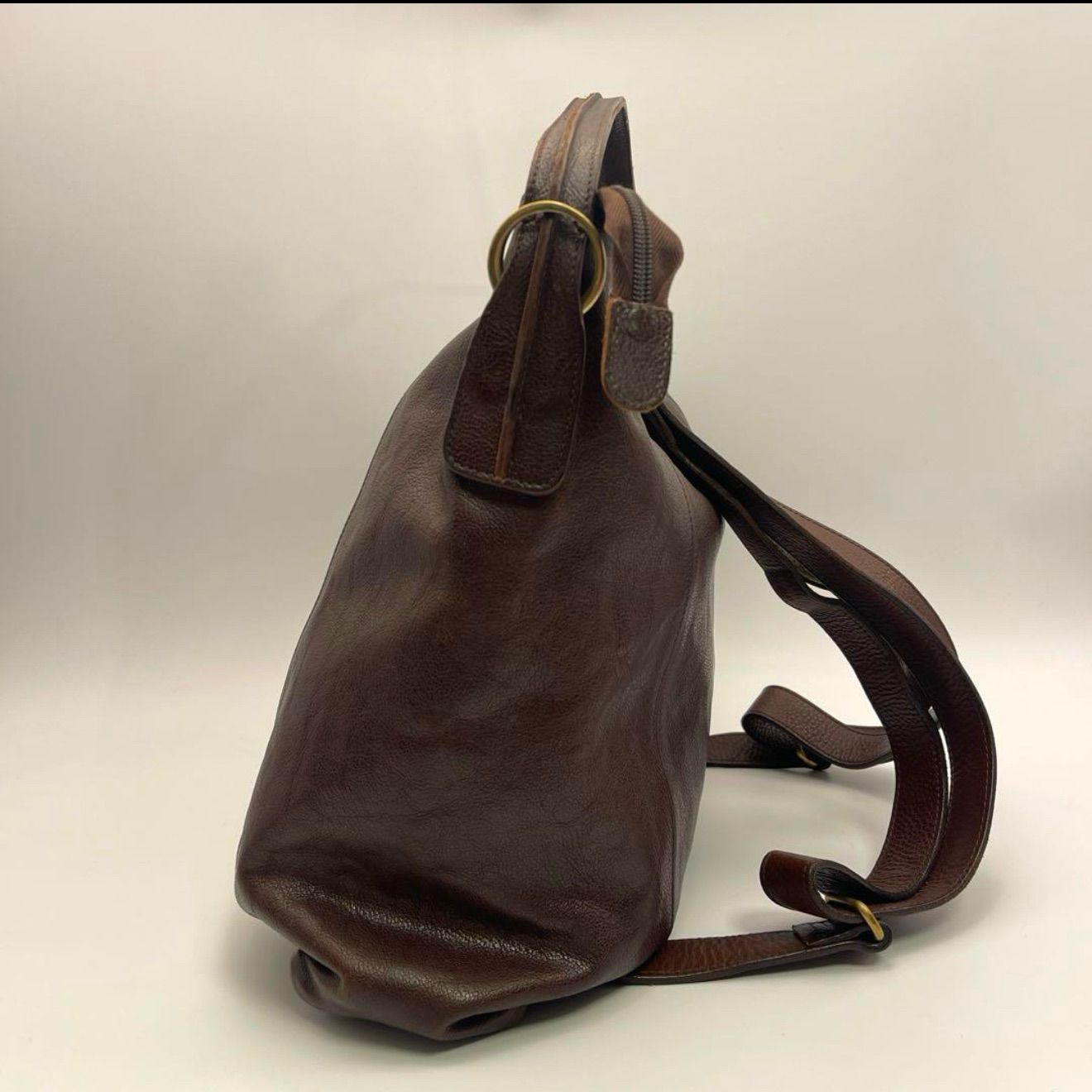 ✨IL BISONTE 2WAY レザースクエアリュック ブラウン✨