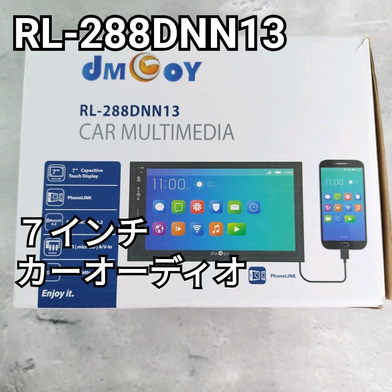 車用 カーオーディオ プレイヤー CAR MULTIMEDIA RL-288DNN13 Bluetooth4.2 MicroUSB USB-A  対応（④1056924-C）