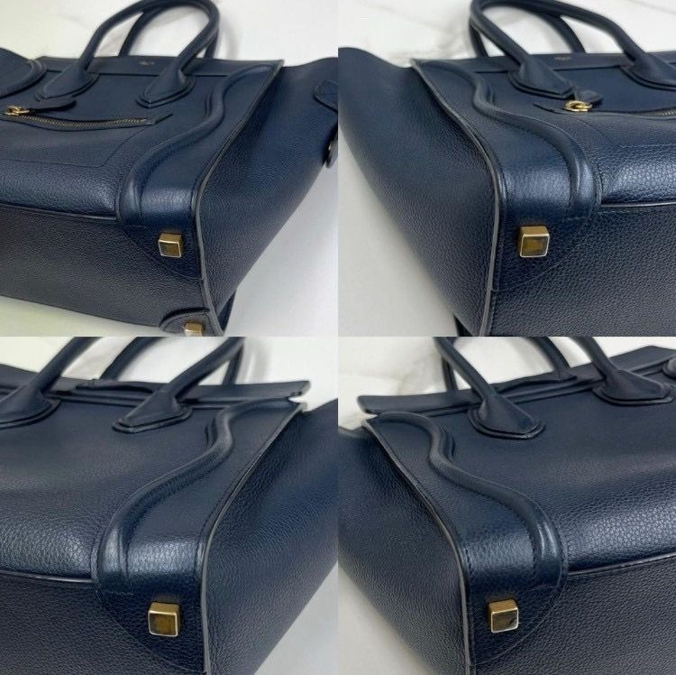 セリーヌ　ラゲージ　マイクロ　ハンドバッグ　デューン　レザー　2019年 美品☆ セリーヌ ラゲージ マイクロ スリ ハンドバッグ レザー 2019年