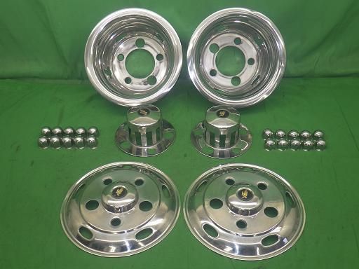 【中古】デコトラ JET 16インチ ホイールライナー ナットキャップ付