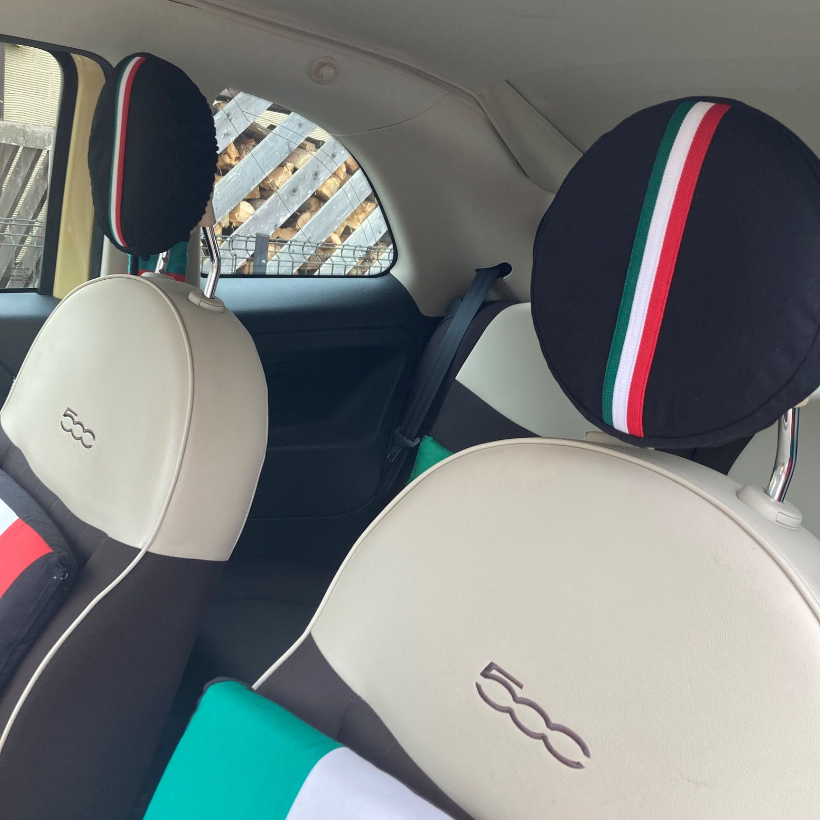 FIAT500 ヘッドレストカバー4点セット ハンドメイド - メルカリ