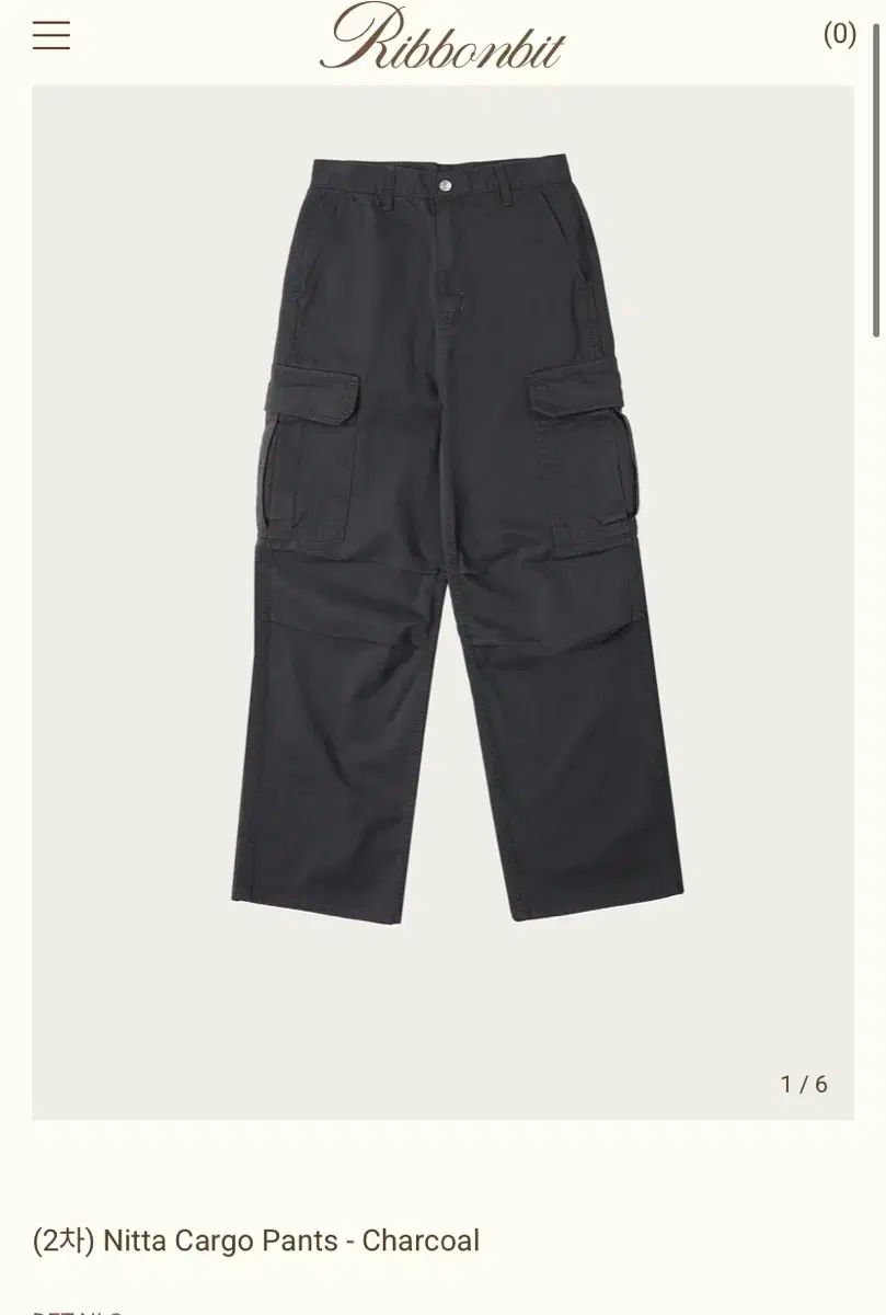 Ribbonbit カーゴパンツ Nitta Cargo Pants チャコール m