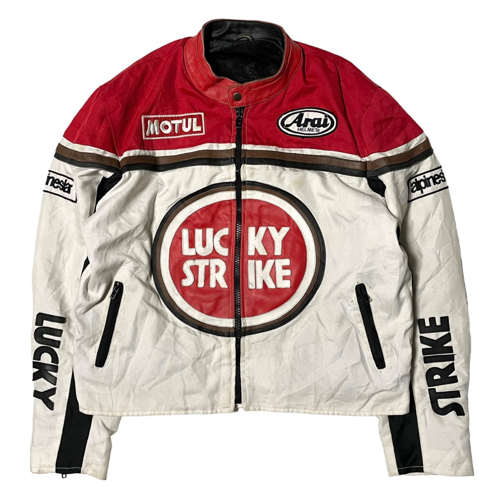 レア 新品 LUCKY STRIKE レザージャケット ラッキーストライク - バイク