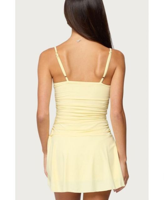 アディクテッド レディース ワンピース トップス Women s Deborah Ruched Mini Dress Yellow