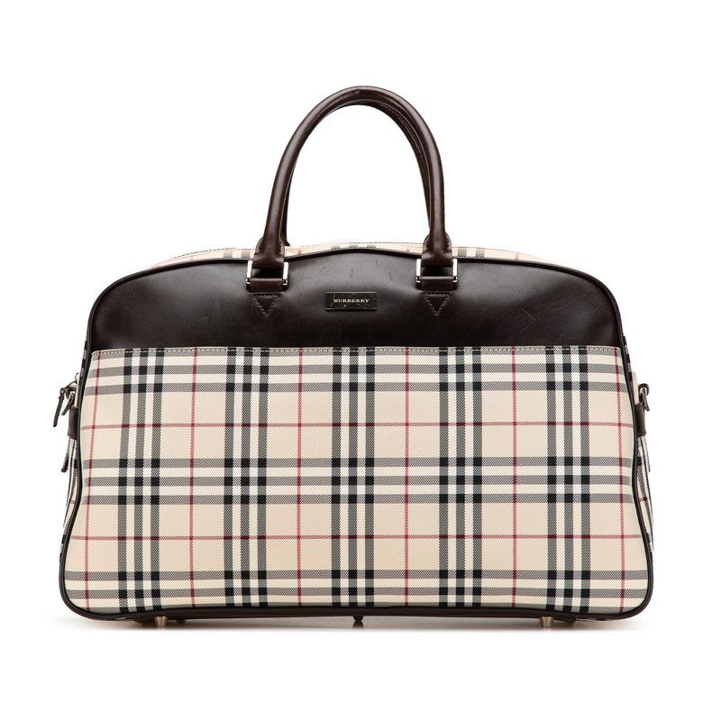 バーバリー ノバチェック ベージュ マルチ キャンバス レザー レディース BURBERRY 1-0205617