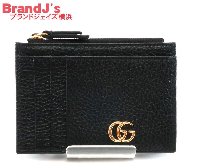 未使用 GUCCI グッチ フラグメントケース コインケース カードケース GGマーモント レザー ref.574804 ブラック /33022 匿  - メルカリ