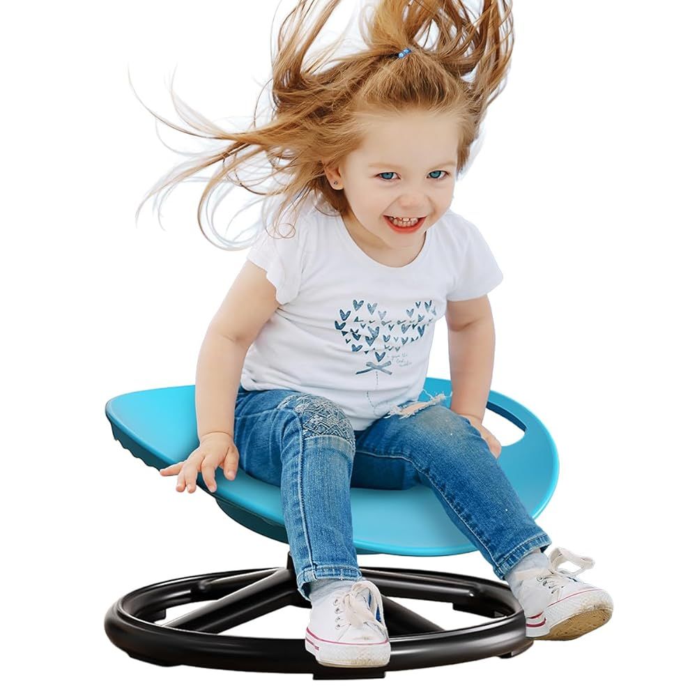 SALUDABLE バランスチェア 子供 椅子 回転 自閉症 室内 玩具 知育 感覚 スピンチェア ブルー