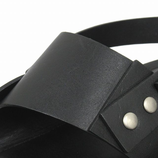 極美品 ジルサンダー JIL SANDER レザー フラット トング ストラップ