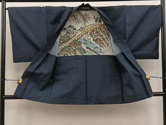 平和屋着物□男性 本場大島紬 アンサンブル 80亀甲 総詰め 正絹 逸品