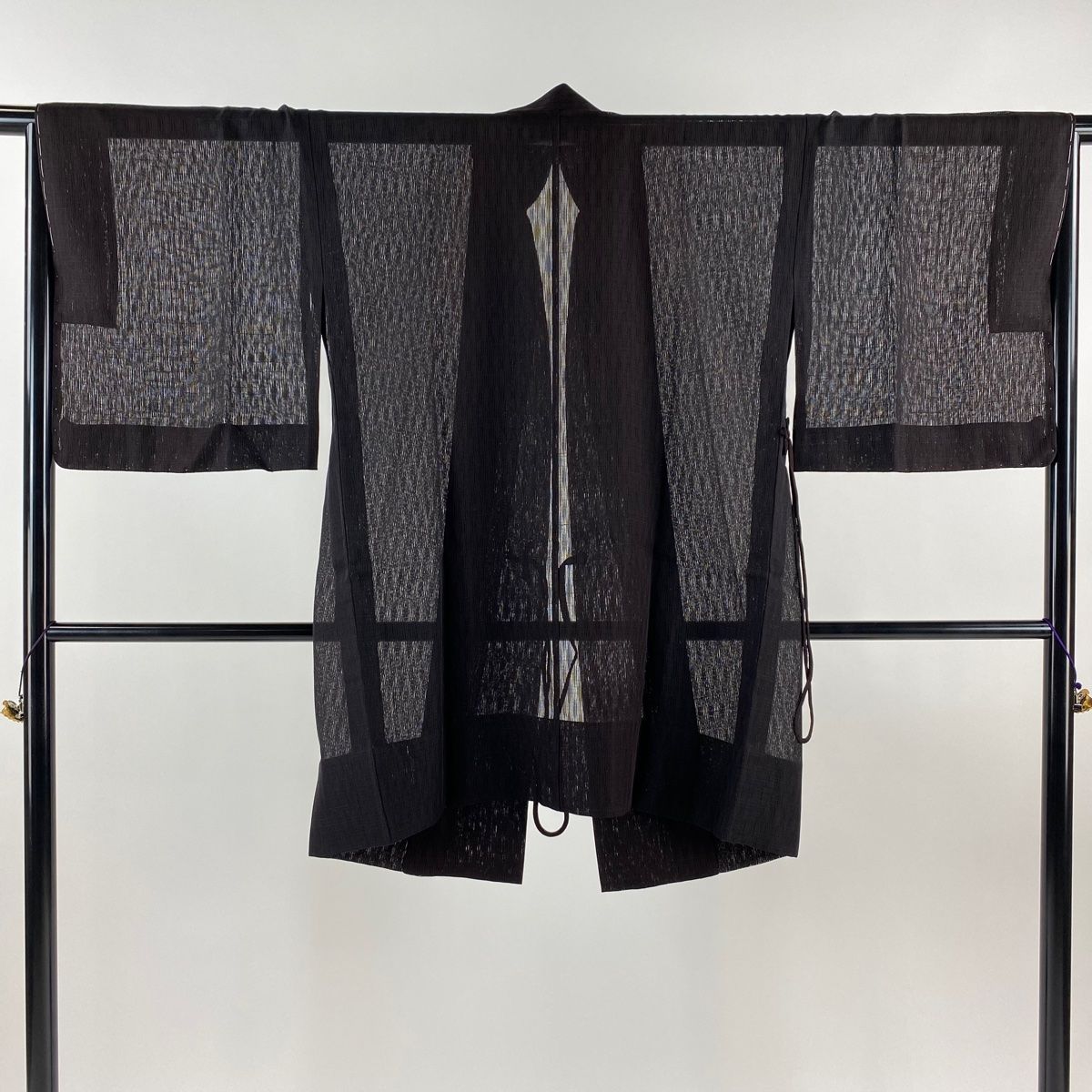 道中着 身丈91cm 裄丈66cm M 和装コート 茶紫 正絹 名品