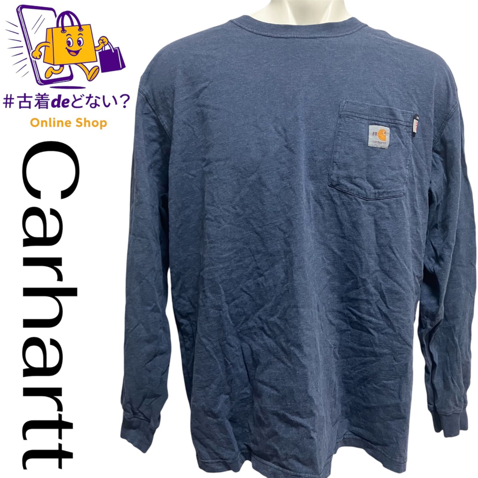 USA古着】Carhartt カーハート FR ロゴプリント 長袖Tシャツ ビッグ 