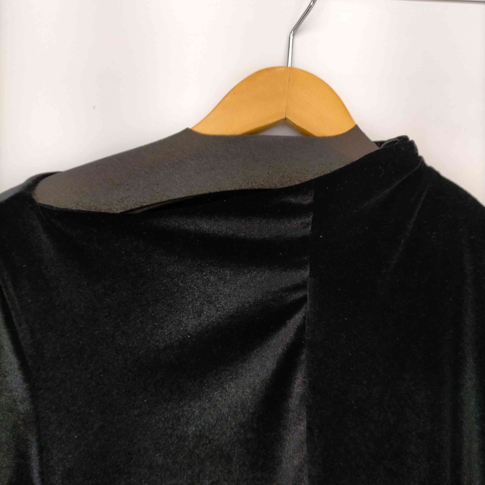 ザラ ZARA ドレープベルベットワンピース レディース import：L