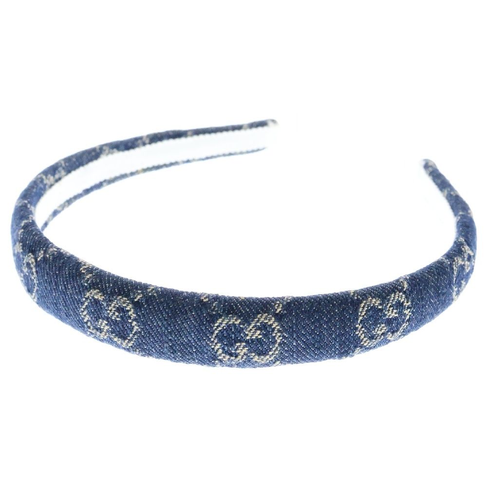 GUCCI グッチ GGデニムロゴ ウォッシュドデニム カチューシャ ヘアバンド インディゴ 652835 レディース