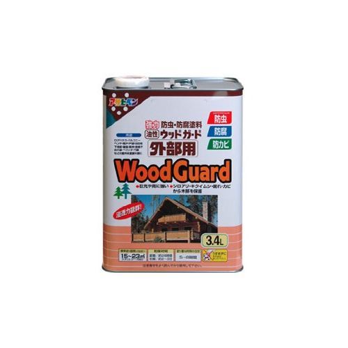 アサヒペン 油性ウッドガード 外部用 3.4L チーク 03 （1点）