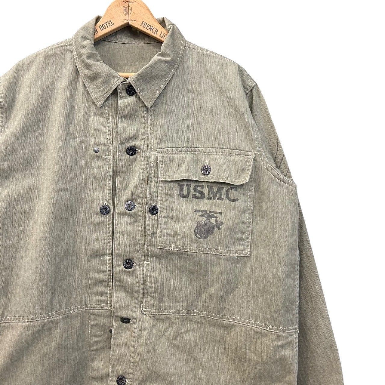 40s ビンテージ USMC P-44 HBT ユーティリティジャケット L相当 40年代
