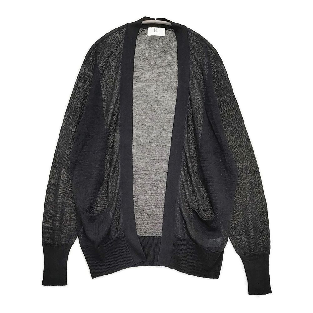 HERILL Linen WG Cardigan 定価44000円 25-080-HL-8201-10 リネン カーディガン 25SS ブラック メンズ ヘリル 5-0930M♪