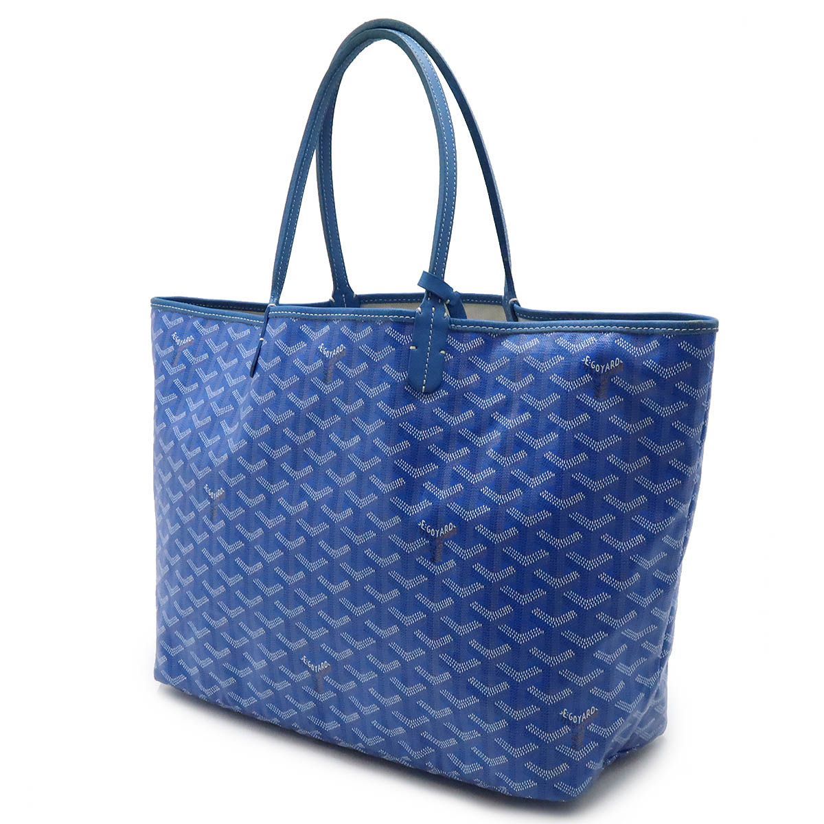 GOYARD ゴヤール サンルイPM ネイビー トートバッグ 正規品 ポーチ付き ゴヤール GOYARD サンルイPM トートバッグ ネイビー PVC レザー