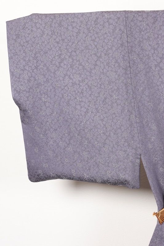 男無地 紫 地紋通し 作家もの B770 NICORILABO_COM