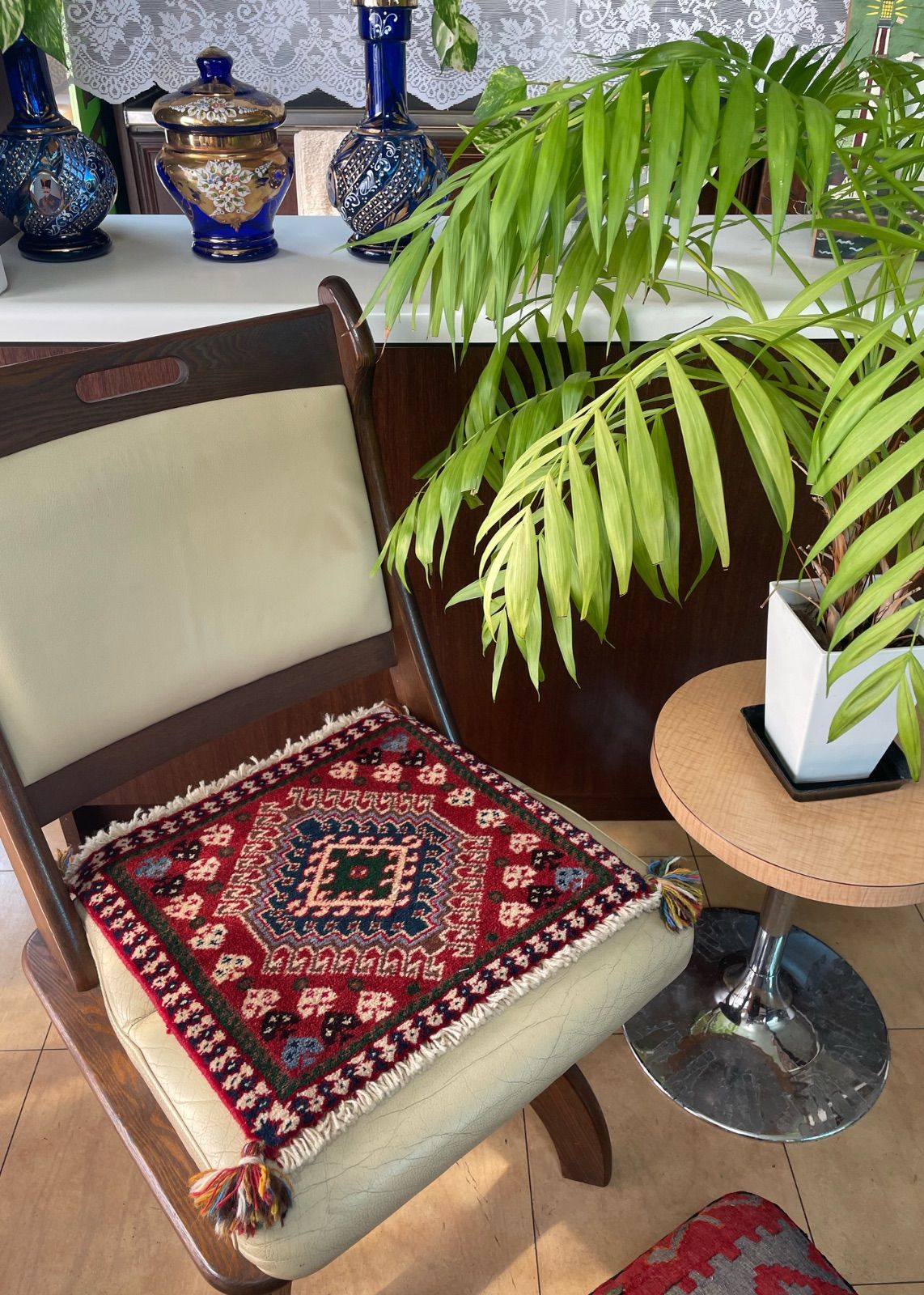 ペルシャ絨毯 ヤラメ 手織り 産座布団 サイズ38×41㎝ No 13-8758 ペルシャ絨毯 ヤラメ産 座布団 サイズ38/41cm mcph-138758 - メルカリ