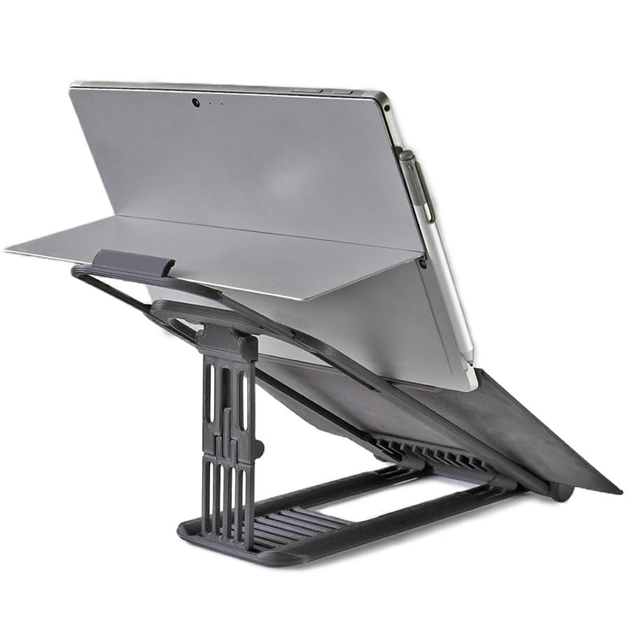 Slaige Surface PROスタンド:キーボードを付けたまま表面を持ち上げる - 首の痛みを軽減、カメラの角度を改善、ポータブル、調節可能、使いやすい