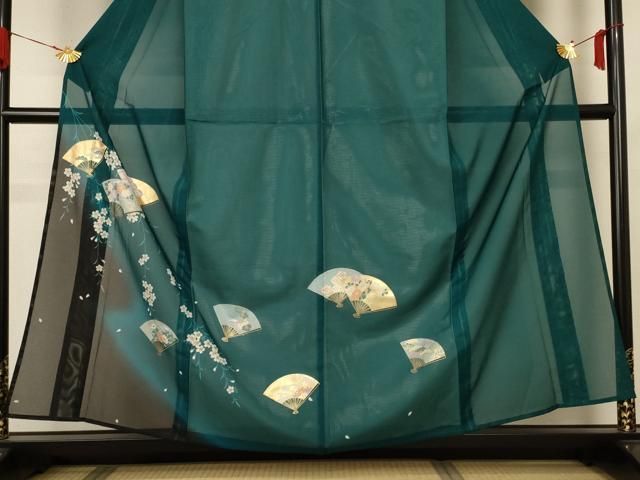 平和屋着物＊夏物 訪問着 絽 草花文 暈し染め 洗える着物 CAAV8845gh