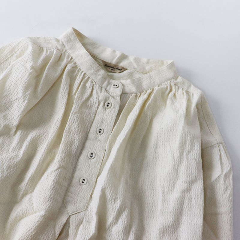 サマンサモスモス Samansa Mos2 SM2 スタンドカラー袖ギャザーブラウス  