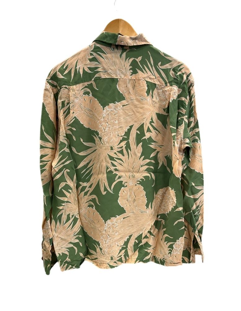 SUN SURF グリーン アロハシャツ M サンサーフ SUN SURF RAYON HAWAIIAN SHIRT “ISLAND PINEAPPLE