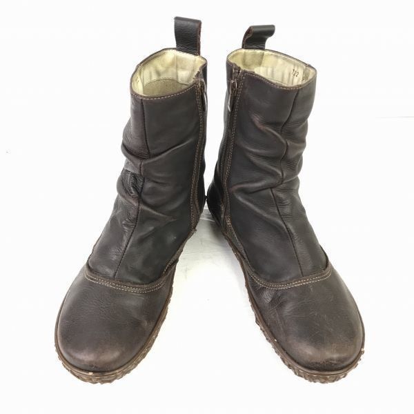 スペイン名門 EL エル ナチュラリスタ 本革 サイドジップブーツ 39 24.0-24.5 茶 オールレザー WB 24-6