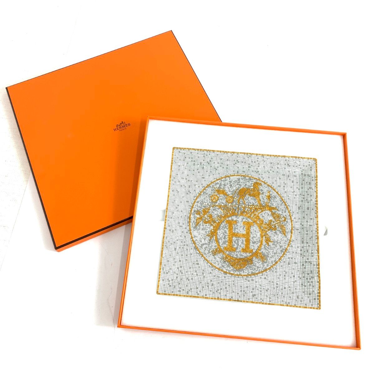 HERMES エルメス モザイクヴァンキャトル スクエアプレート 23cm 240001139378