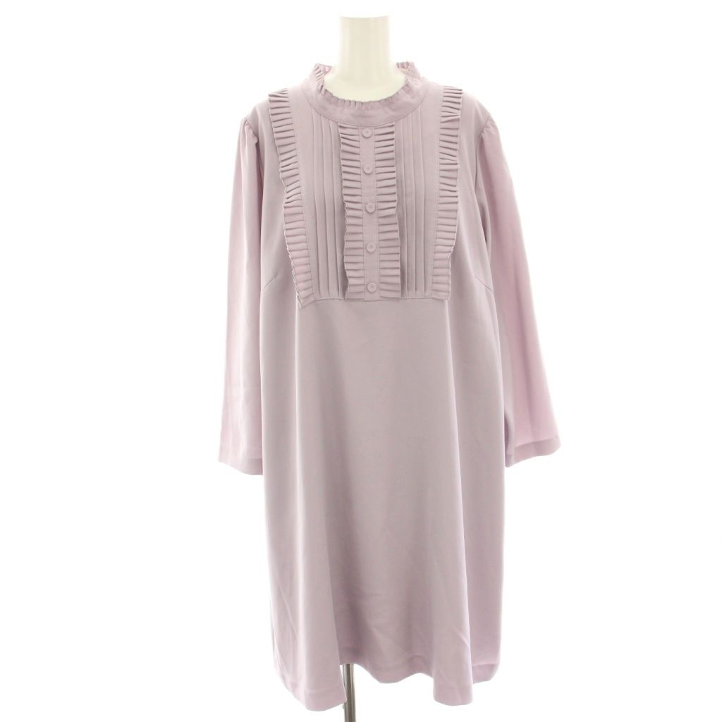 ローズティアラ Rose Tiara チュニック ロングシャツ ブラウス ピンタック フリル 長袖 46 紫 パープル 51026-401 |HN