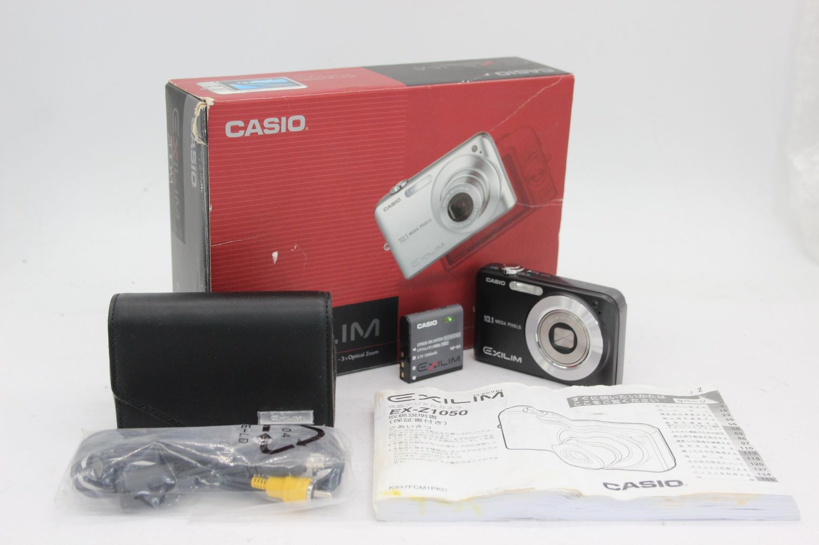 【返品保証】 【元箱付き】カシオ Casio Exilim EX-Z1050 ブラック 3x バッテリー付き コンパクトデジタルカメラ v903