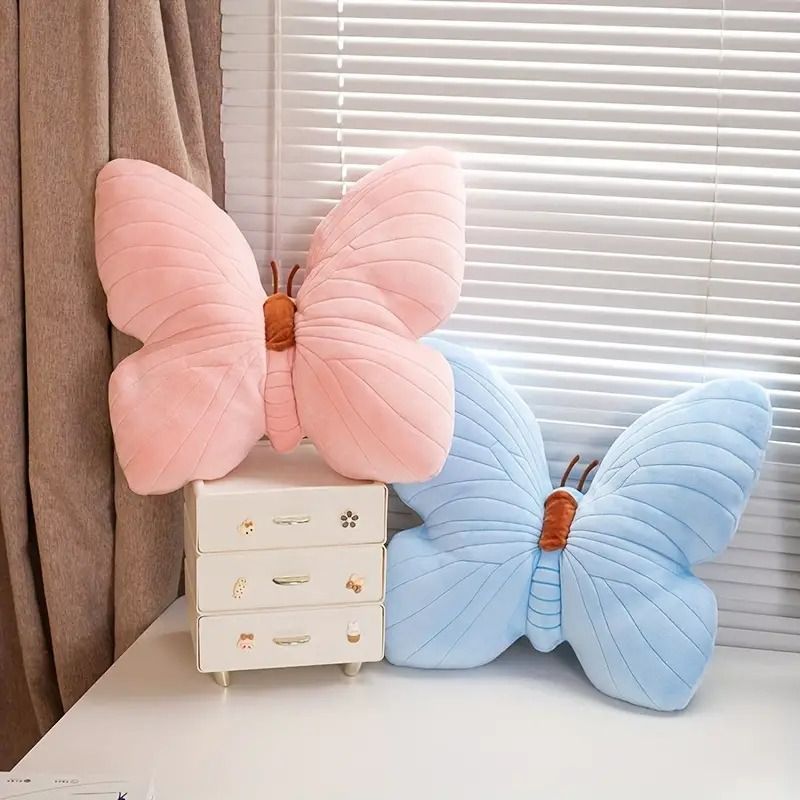 蝶の枕 蝶の形をした枕 ピンク ブルー バタフライ クッション ふわふわ インテリア ソファークッション かわいい お洒落 おしゃれ 韓国 韓国インテリア 枕 ピロー
