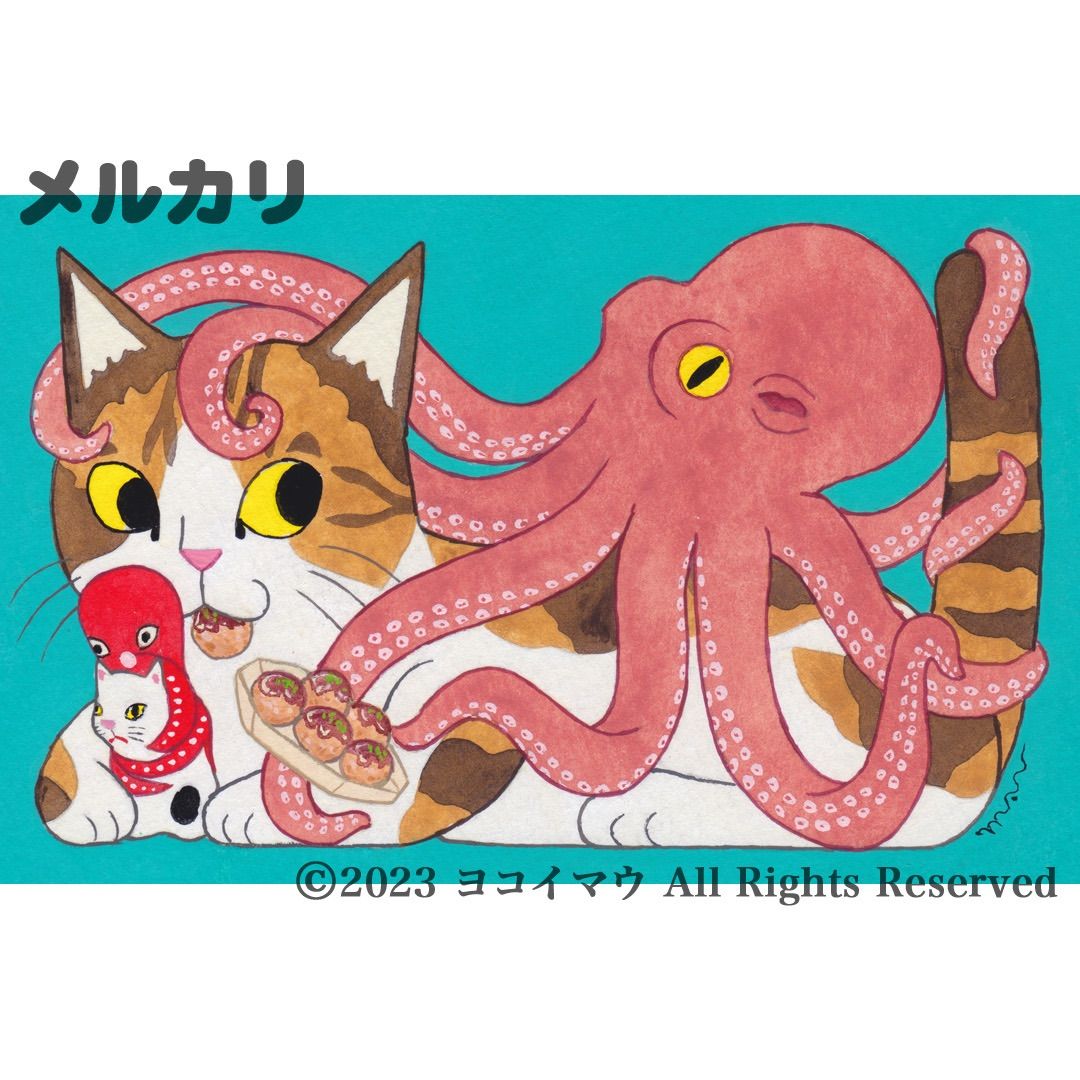 原画「猫の背中に何かある〜ピノキオ」ピノッキオ/猫/イラスト/アート/絵画