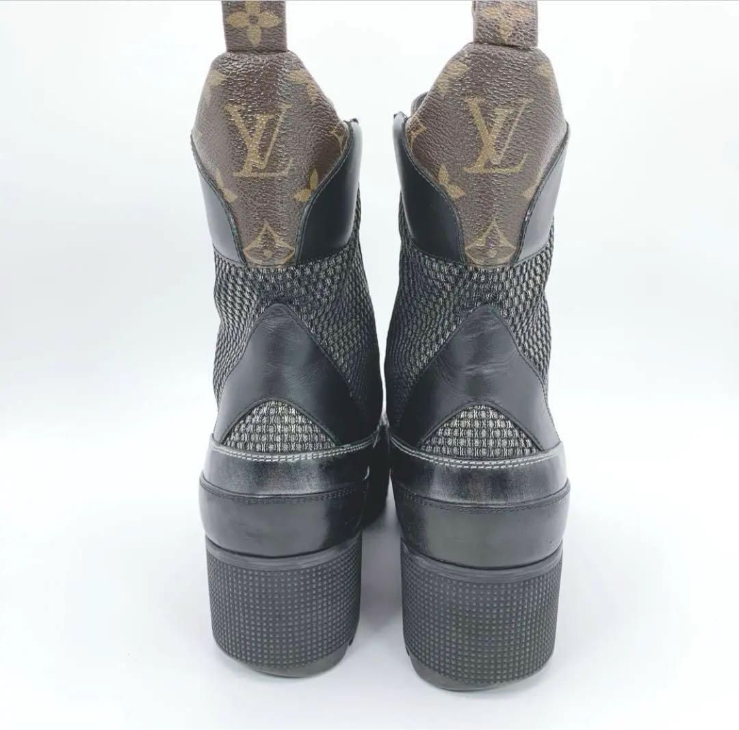 LOUIS VUITTON ルイヴィトン ブーツ モノグラム ブラック メタル
